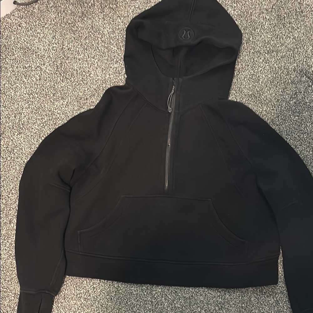 Lululemon Athletica Black oversized scuba half zip